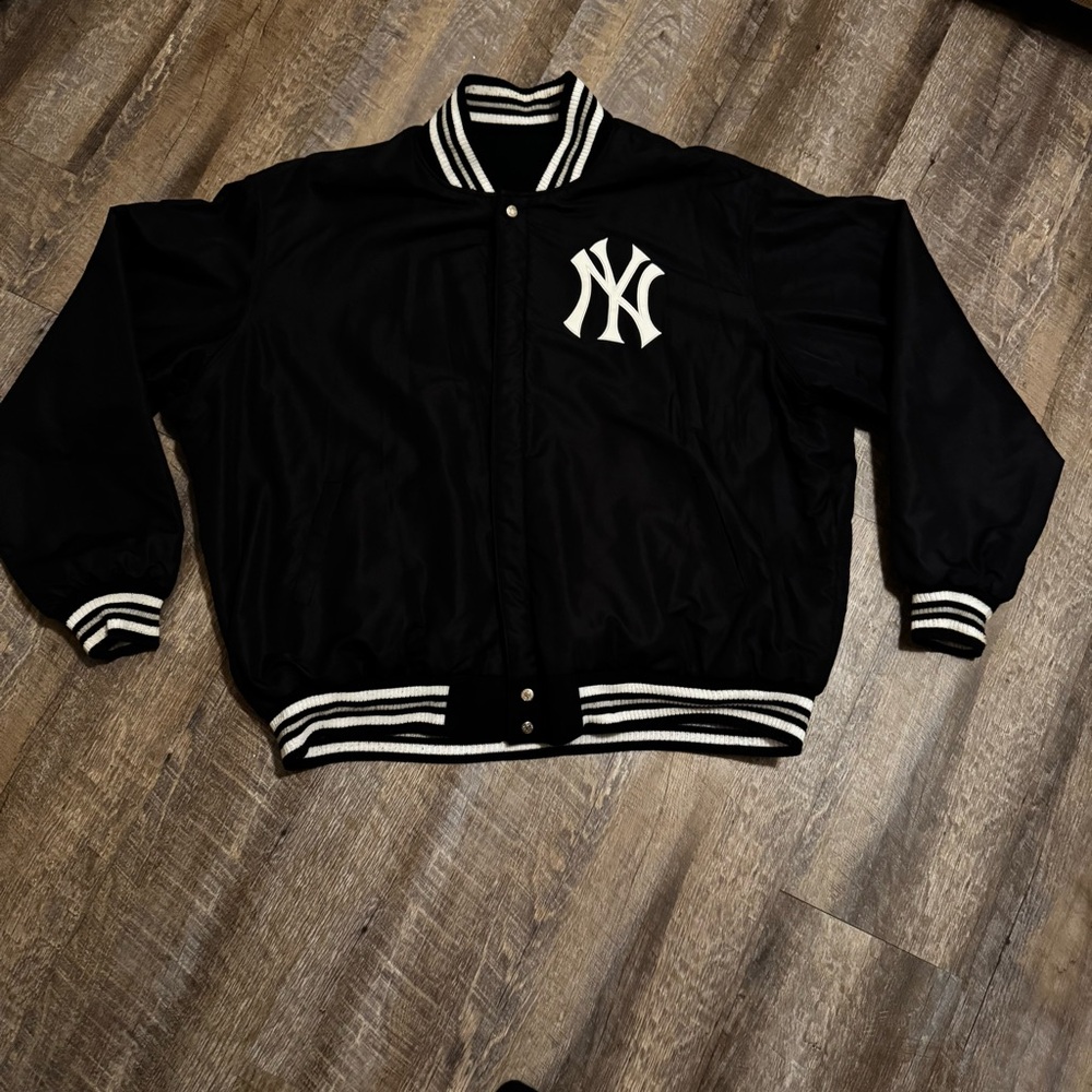 JH Design Mens 6XL Reversible Wool New York Yankees Baseball Varsity Jacket